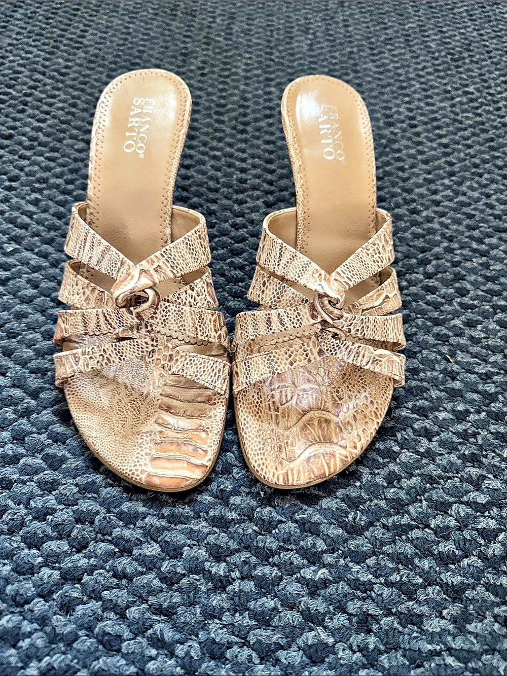 Franco Sarto Leather Animal Print Heels US 9.5 M